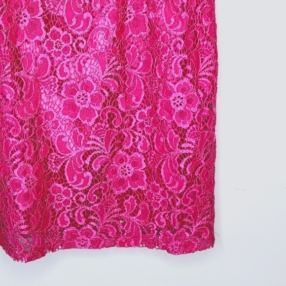 LE CHATEAU Pink Lace & Satin Dress Size Medium Made in Canada 🇨🇦 - Picture 3 of 7